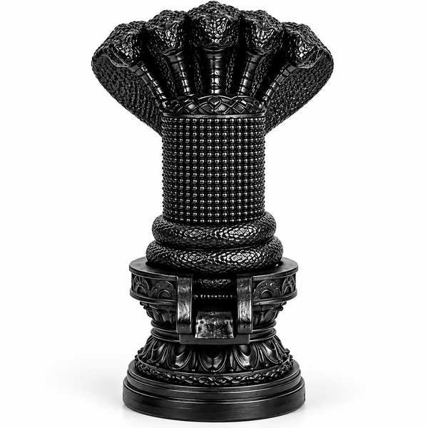 Black Panchmukhi Naag Shivling front view