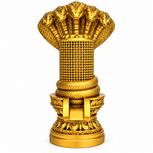 Panchmukhi Naag Shivling – Gold Finish
