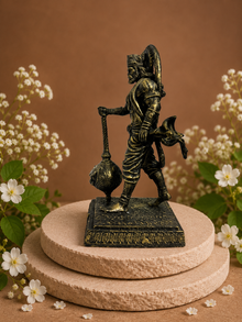 Ram Bhakt Hanuman Ji Idol with Gada – antique finish detail | Shri Prabhudham