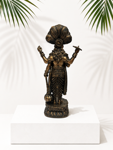Lord Vishnu Ji Idol with Sheshnag – antique finish detail | Shri Prabhudham