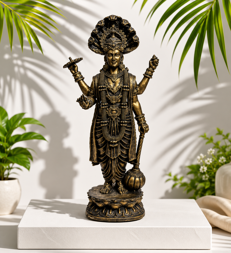 Lord Vishnu Ji Idol with Sheshnag – main product view | Shri Prabhudham