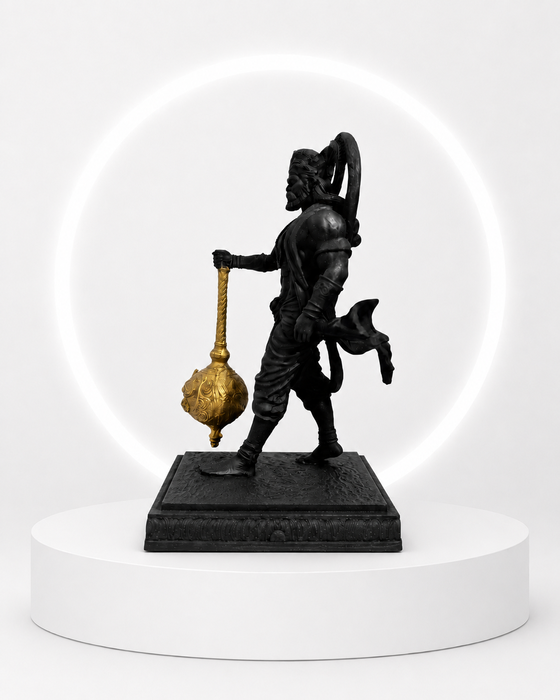 Ram Bhakt Hanuman Ji Idol with Gada – side detail view | Shri Prabhudham
