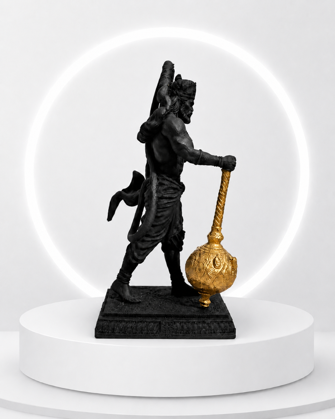 Ram Bhakt Hanuman Ji Idol with Gada – antique finish detail | Shri Prabhudham