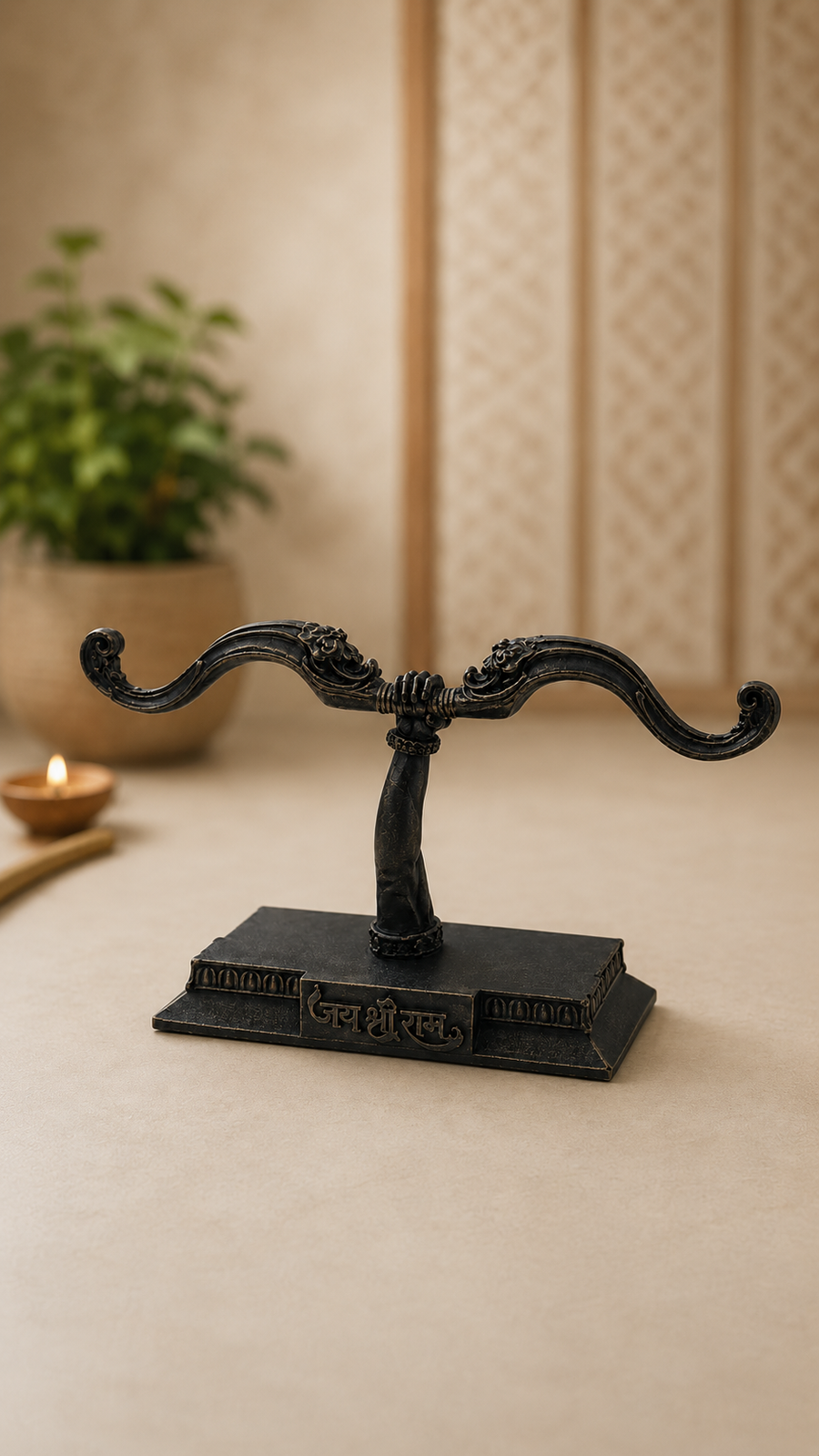 Shri Ram Dhanush Showpiece Antique Black – main product view | Shri Prabhudham