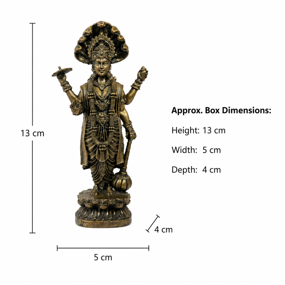 Lord Vishnu Ji with Sheshnag Idol – front detail view | Shri Prabhudham