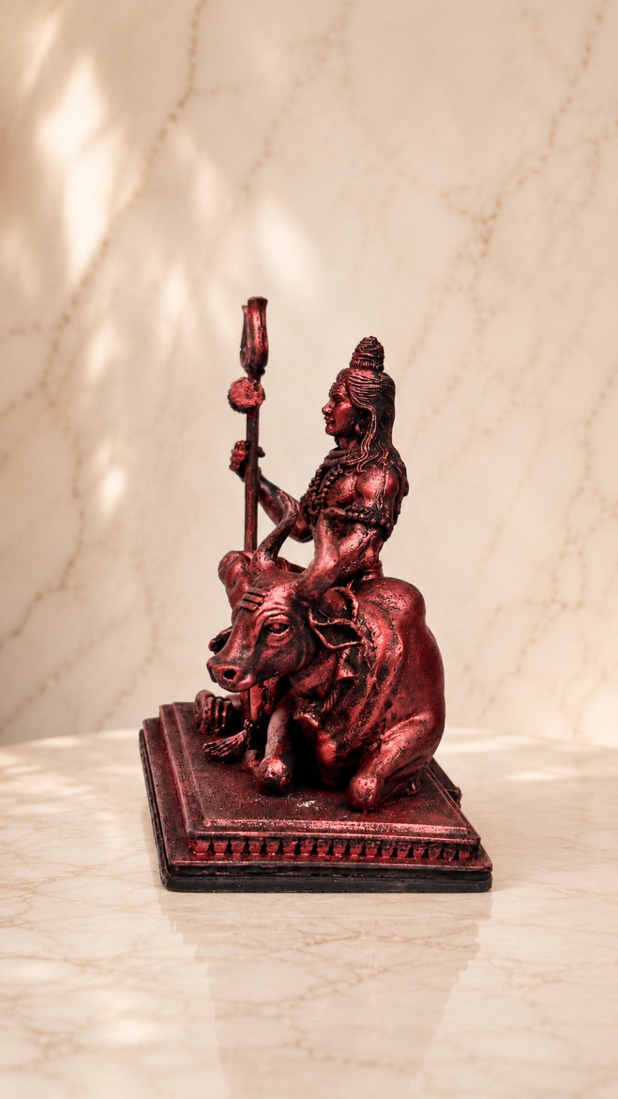 Lord Shiva Ji with Nandi Idol – antique finish detail | Shri Prabhudham