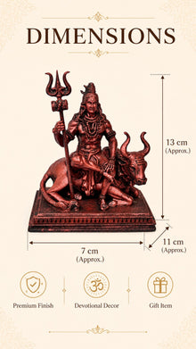 Lord Shiva Ji with Nandi Idol – front detail view | Shri Prabhudham