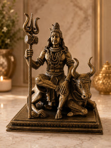 Lord Shiva Ji with Nandi Idol – lifestyle décor view | Shri Prabhudham