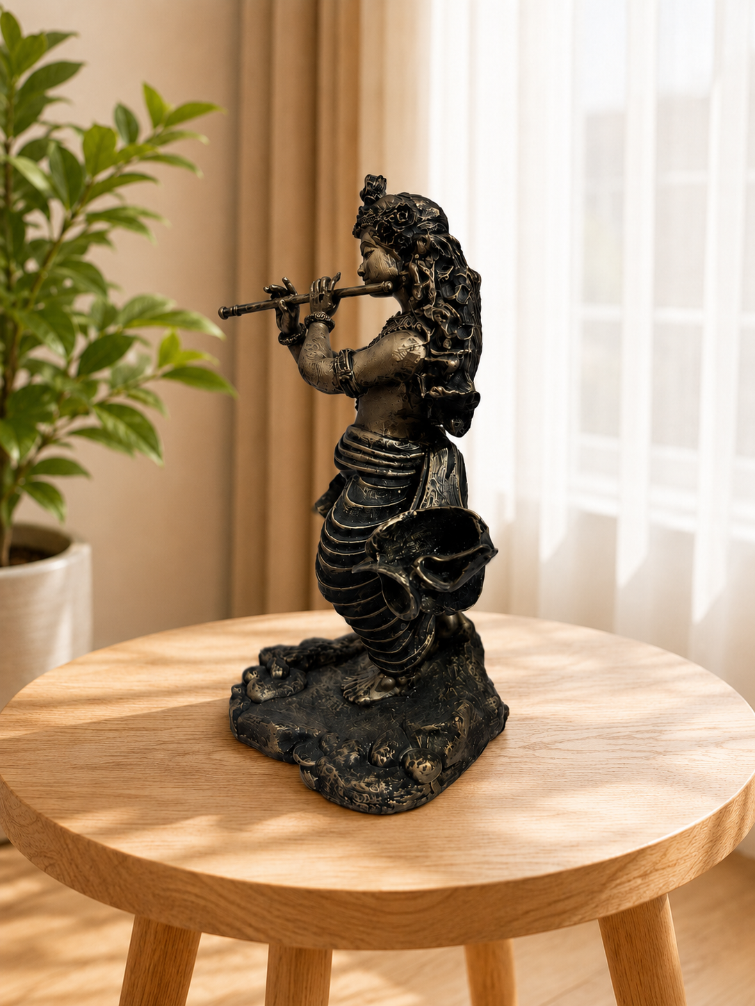 Shri Krishna Ji Flute Idol – side detail view | Shri Prabhudham