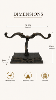 Shri Ram Dhanush Showpiece Antique Black – front detail view | Shri Prabhudham