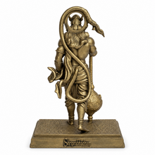 Antique gold Hanuman Ji idol with gada, rear view