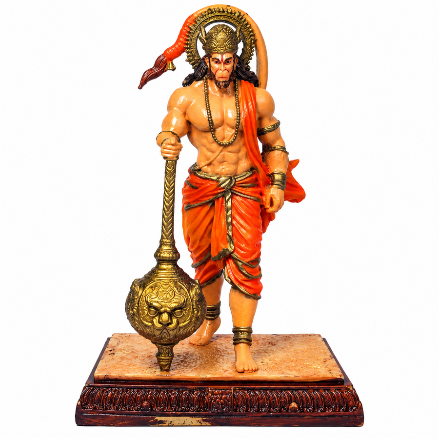 Hanuman Ji multicolour statue front view