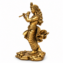 Shri Krishna flute idol bronze colour side-02 view