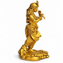 Shri Krishna Ji flute idol gold finish side-one view
