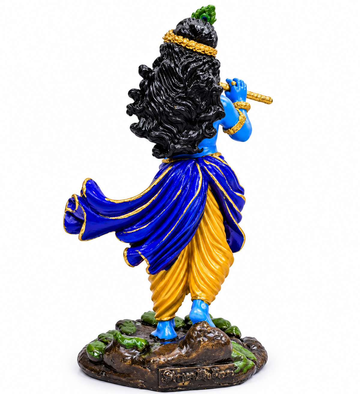 Shri Krishna flute idol multicolour back view