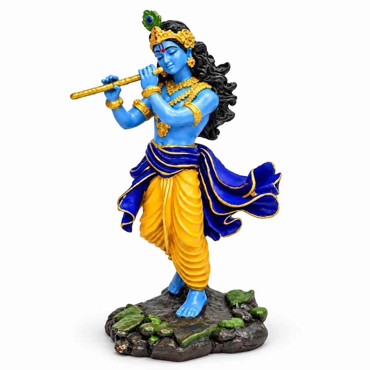 Shri Krishna flute idol multicolour front view