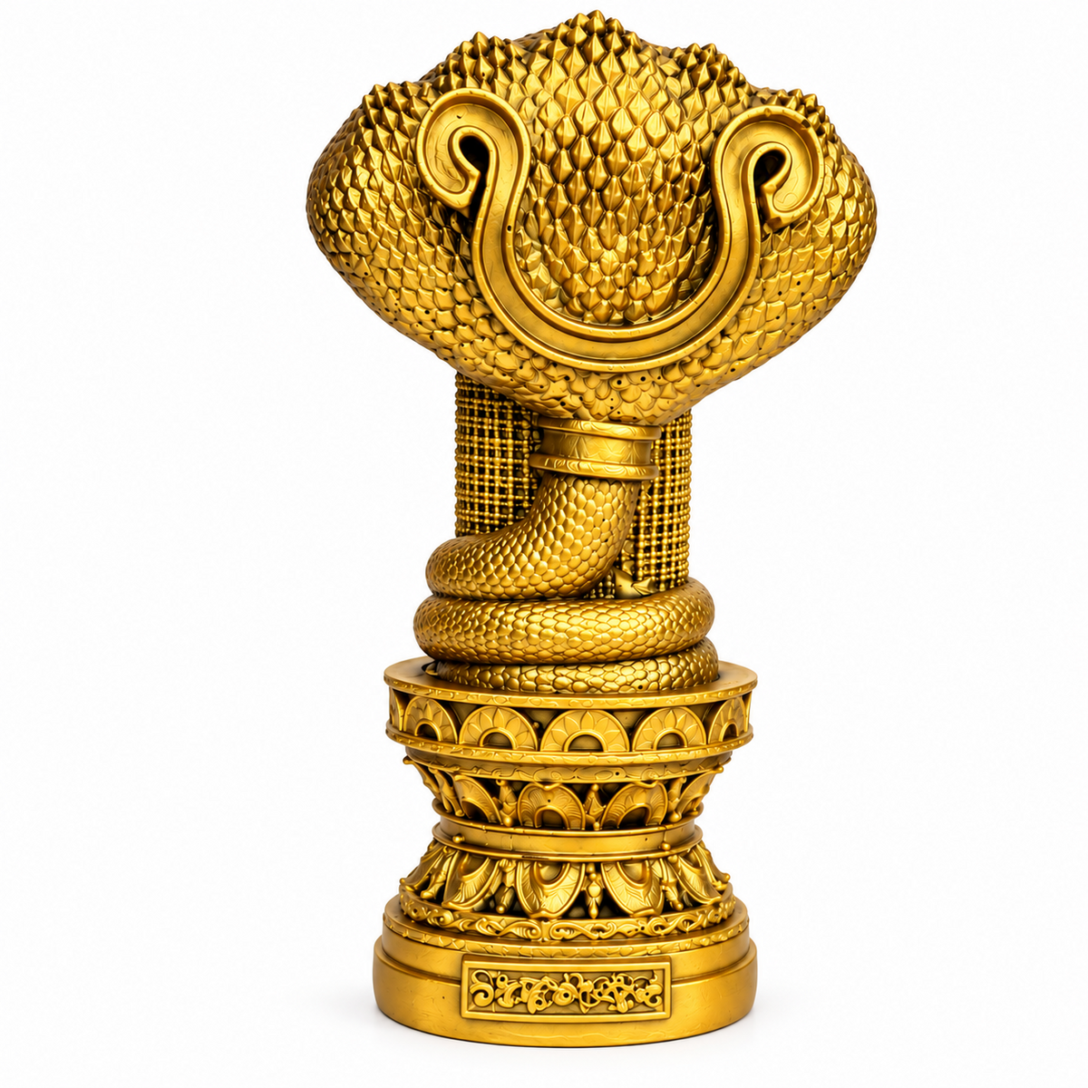 Panchmukhi Naag Shivling gold finish back view