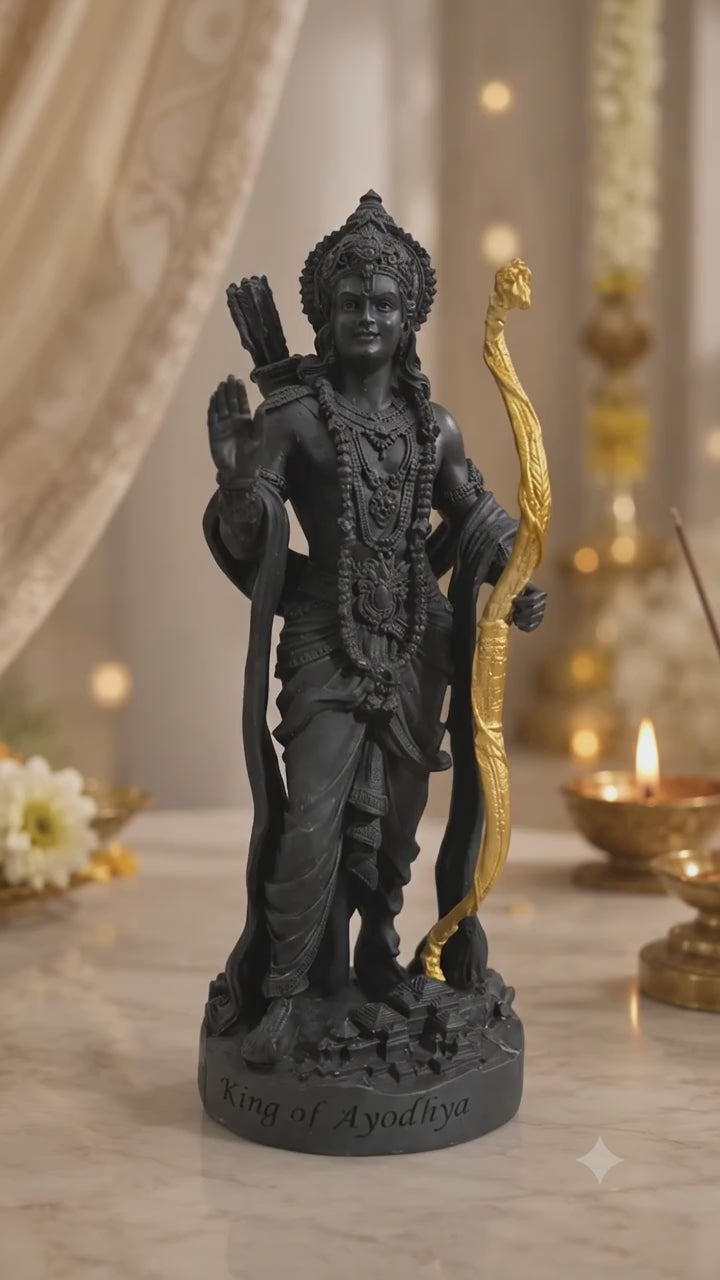 Ram Lalla Idol with Bow – Antique Black 13 cm