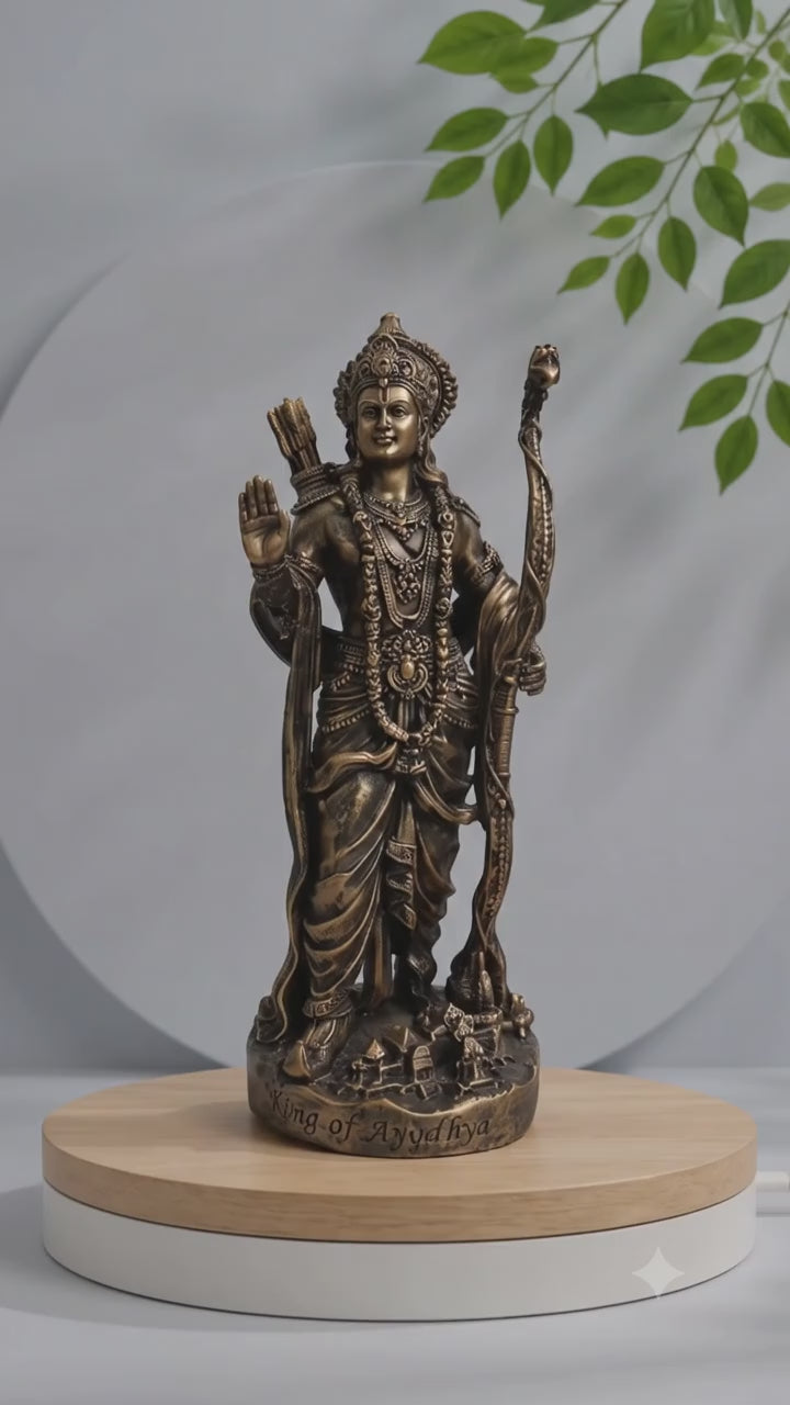 Ram Lalla Idol with Bow – Black Gold 13 cm