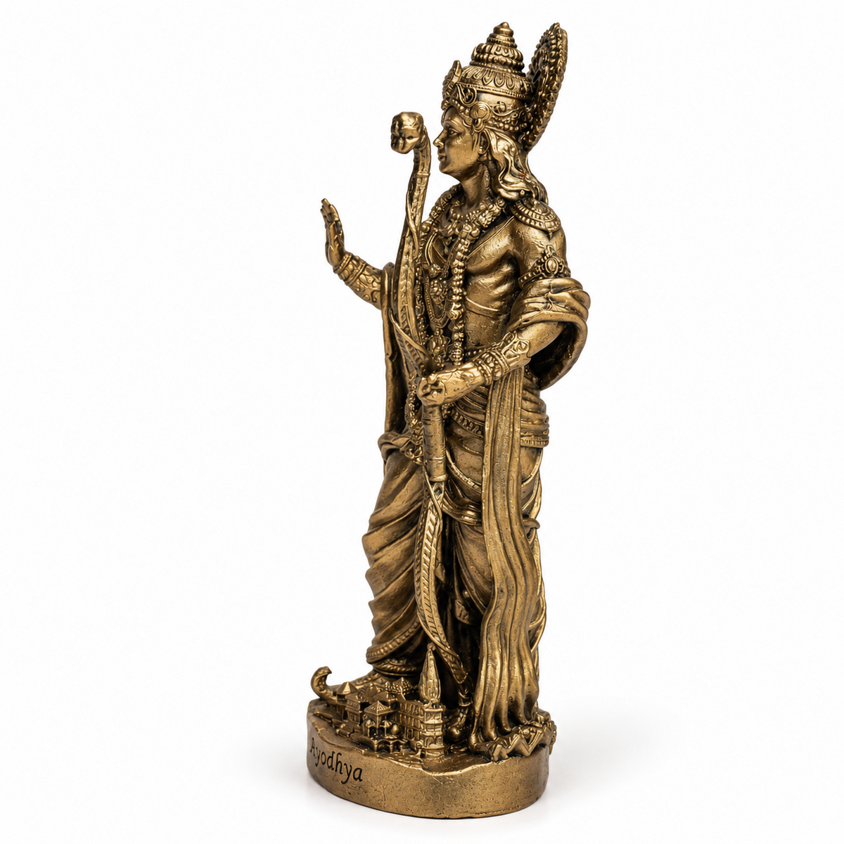 Shri Ram King of Ayodhya bronze finish side view
