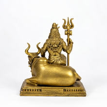 Lord Shiva with Nandi Trishul gold finish back view