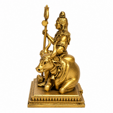 Lord Shiva with Nandi Trishul gold finish side-one view