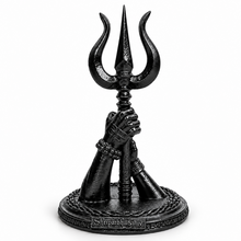 Shiv Parvati hands with Trishul rear view