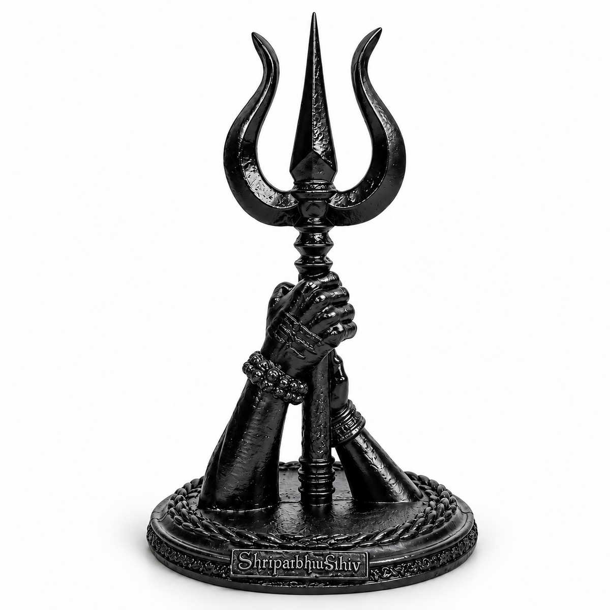 Shiv Parvati hands with Trishul rear view