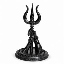 Shiv Parvati hands with Trishul black finish front view
