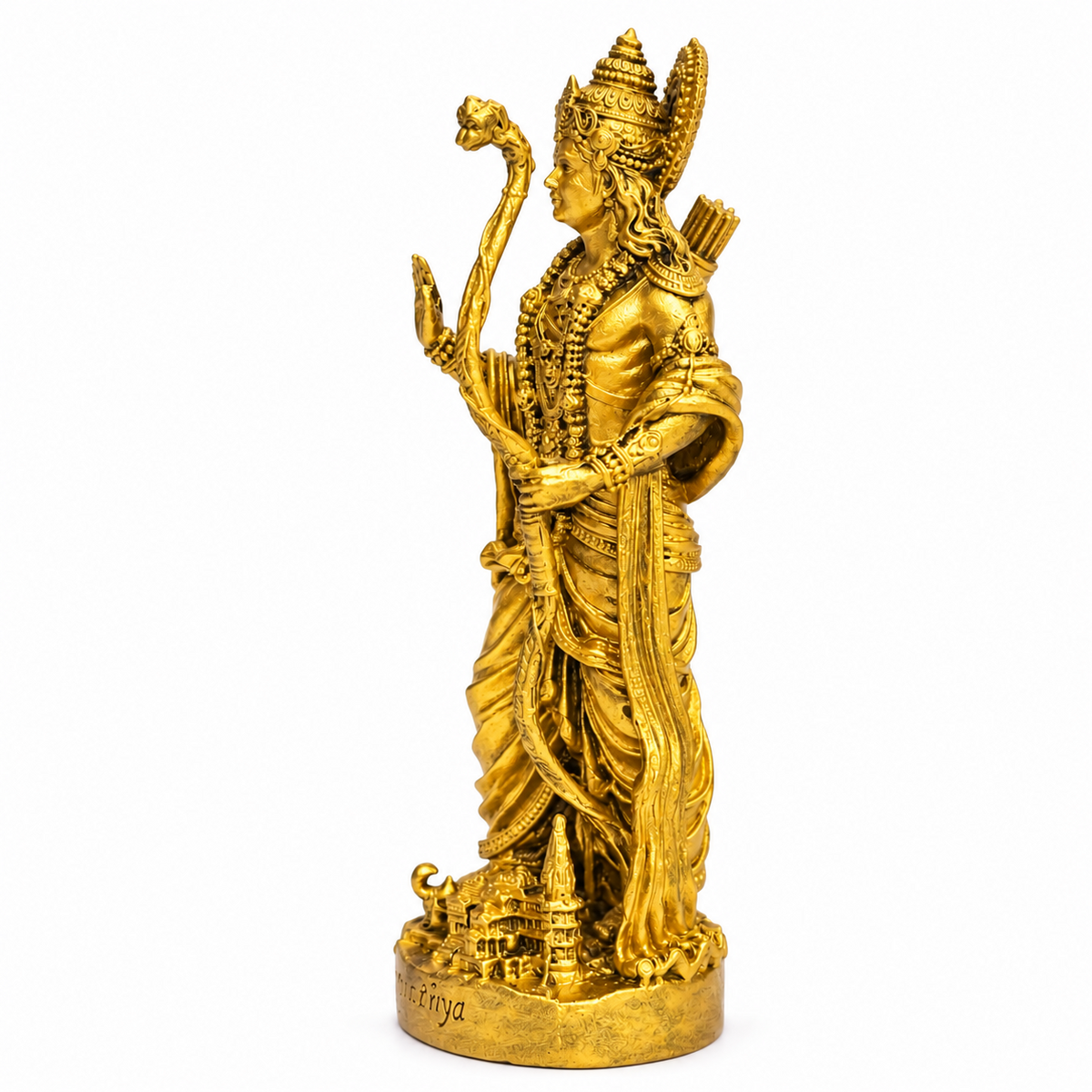 Shri Ram Ji King of Ayodhya Gold Finish side-left view