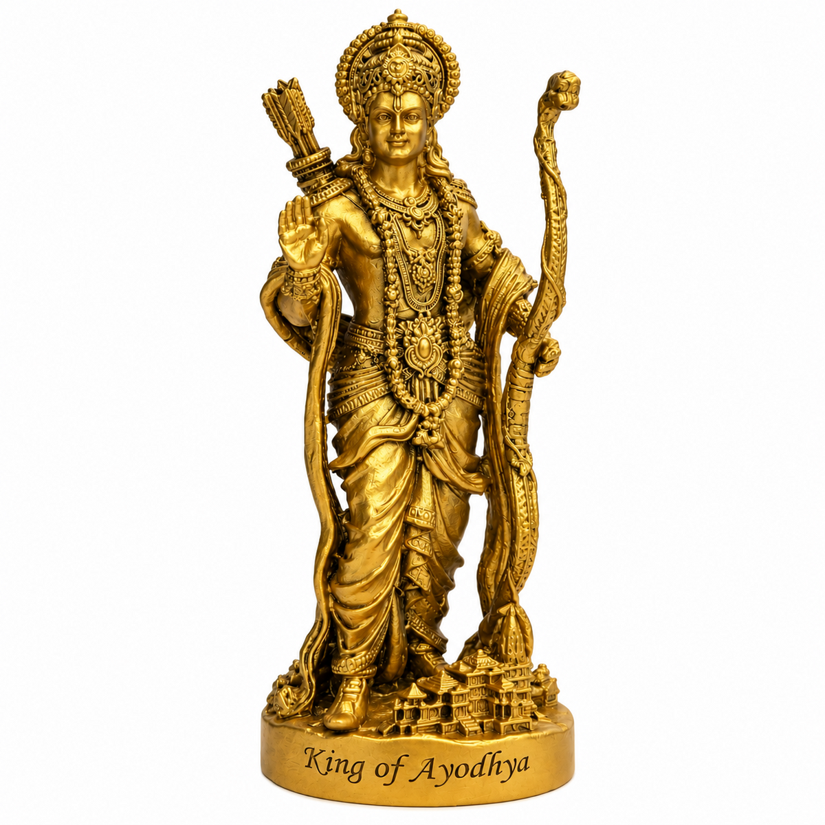Golden Shri Ram Ji standing idol front view