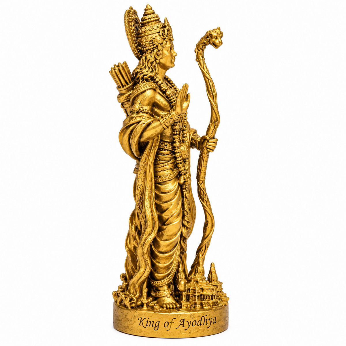 Golden Shri Ram Ji standing idol side view